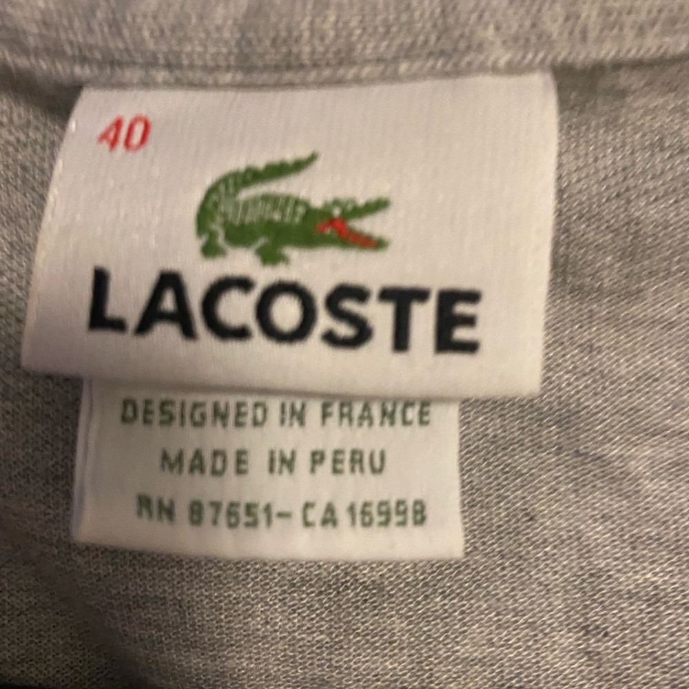 Lacoste women’s long sleeve hooded top, gray/black, size 40, large - Picture 4 of 4